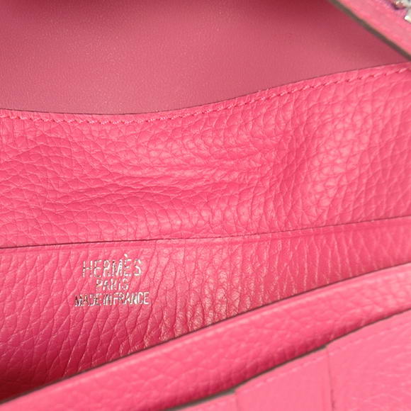 1:1 Quality Hermes Bearn Japonaise Smooth Leather Bi-Fold Wallets H208 Peach Replica